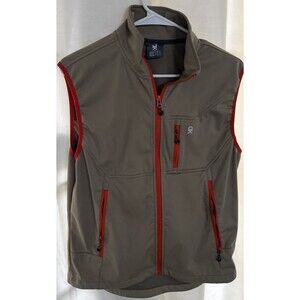 Little Donkey Andy Men’s Lightweight Softshell Vest Medium Tan Orange Sleeveless